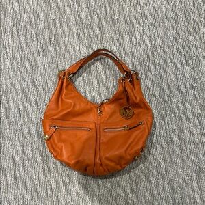 Michael Kors Orange Hobo Bag with Leather Finish